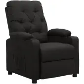 vidaXL Fauteuil verstelbaar stof zwart