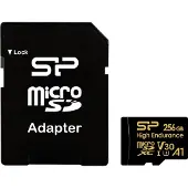 Silicon Power MicroSDXC-kaart, hoge duurzaamheid, 256GB, V30 + adapter