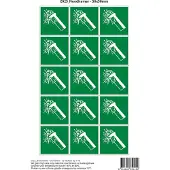 Stickerkoning Pictogram sticker E025 Noodhamer - 50x50mm 15 stickers op 1 vel