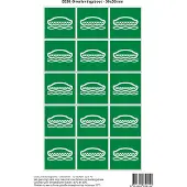 Stickerkoning Pictogram sticker E036 Overlevingsboot - 50x50mm 15 stickers op 1 vel