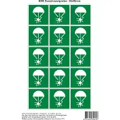 Stickerkoning Pictogram sticker E049 Parachutesignalen - 50x50mm 15 stickers op 1 vel