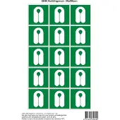 Stickerkoning Pictogram sticker E044 Reddingsvest - 50x50mm 15 stickers op 1 vel