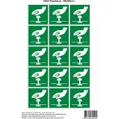 Stickerkoning Pictogram sticker E020 Noodstop - 50x50mm 15 stickers op 1 vel