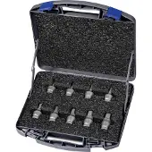 ASW Dopsleutel + dopmoer, Dopsleutelset 725 H 9 OL 9-delig 1/2 ″ i6-vierkant