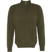 Barbour Trui half zip donkergroen gemêleerd