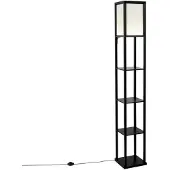 QAZQA Design vloerlamp zwart met wit incl. LED - Nea