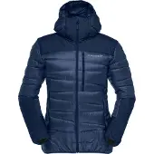Norrøna - Dames wandel- en bergkleding - Falketind Down750 Zip Hood W Indigo Night voor Dames - Maat S - Marine blauw