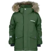Didriksons - Kid's Bjärven Parka 3 - Parka 120, olijfgroen