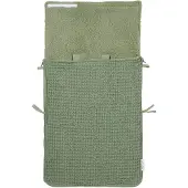 Meyco Baby Wafel Teddy voetenzak - olive green - 40x82cm