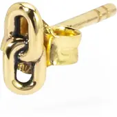 Buddha to buddha stacking stud double link gold 14k single piece