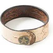 Fame Straplink Brown Embossed Flower