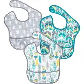 BUMKINS - SuperBib Baby Slab (3 stuks) - Feathers, Arrow, Quill (6-24 maanden)