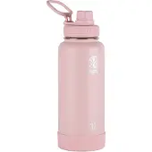 Takeya Actives 32 oz vacu m ge soleerde roestvrijstalen waterfles met tuitdeksel, premium kwaliteit, blozend