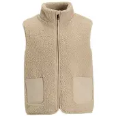 Me & My Monkey gilet Romeo beige Jongens Polyester Opstaande kraag Effen - maat 110/116