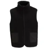 Me & My Monkey gilet Romeo zwart Jongens Polyester Opstaande kraag Effen - maat 110/116