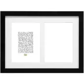 Deknudt Multifotolijst hout zwart met passe-partout voor 2 foto’s - 10 x 15 cm