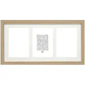 Deknudt Frames Multifotolijst hout naturel houtkleur met passe-partout voor 3 foto’s - 13 x 18 cm