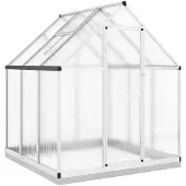 vidaXL Kas met funderingsframe, zilverkleurig, 169x169x202 cm, aluminium