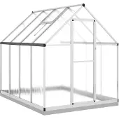 vidaXL Tuinkas met basisframe 224x169x202 cm aluminium zilverkleurig