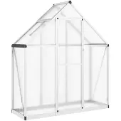 vidaXL Tuinkas met basisframe 169x58x195 cm aluminium zilverkleurig