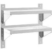 vidaXL Wandschap 2-laags 50x23,5x48 cm roestvrijstaal zilverkleurig
