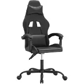 vidaXL Gaming stoel, draaibaar, zwart, kunstleer