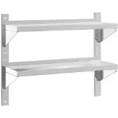 vidaXL Wandschap 2-laags 75x23,5x60 cm roestvrijstaal zilverkleurig