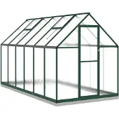 vidaXL Tuinkas met basisframe 334x169x202 cm aluminium groen