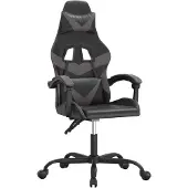 vidaXL Gamingstoel, zwart en grijs, kunstleer