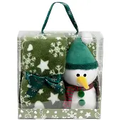 Unique living giftbox xmas snowman green 90x75cm