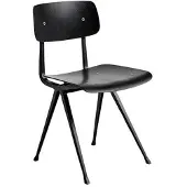 HAY Stoel Result Black Powder Coated Steel 4 Leg Base Standard Glider Black