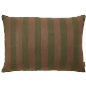 Fonq Linen Stripe Sierkussen 40 x 60 cm - Bruin / Groen