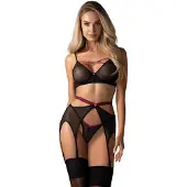 Obsessive - Novenes 3 Piece Set Lingerie set - Zwart