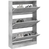 vidaXL Schoenenkast 80x21x125,5 cm bewerkt hout betongrijs