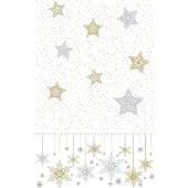 Duni Tafelkleed l138b280 cm snowstars wit