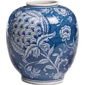 Goodwill Vaas Porselein Blauw-Wit H 29 cm