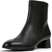 Camper Campervoor vrouwen. K400664-001 Katie zwart leren enkellaarsjes -Hoogte hak 5cm (38), Leer, Stof, 5 tot 8 cm, Ritssluiting, Casual