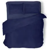Eleganzzz Dekbedovertrek Flanel Uni - blauw 240x200/220cm