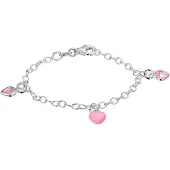 The Jewelry Collection Zilver Gerhodineerde Armband hart 13 cm 1329623