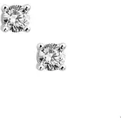 Trendjuwelier huiscollectie Oorknoppen Zirkonia Zilver Gerhodineerd Glanzend