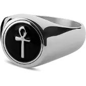 Lucleon Stalen Ankh Zegelring
