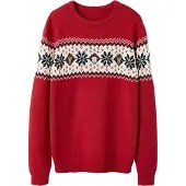 Vertbaudet Kersttrui in jacquard voor volwassenen, capsule familiecollectie rood