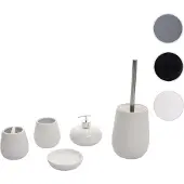 MCW 5-delige badkamerset -C72, WC-set badkameraccessoires, keramiek ~ wit