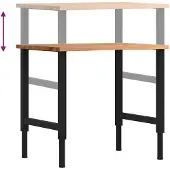 vidaXL - Werkbank - 80x60x(71,5-98) - cm - eikenhout - lichtbruin