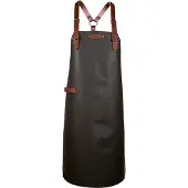 Xapron - Bovine Schort met Schouderbanden XL Leer - Leer - Bruin -