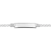 The Jewelry Collection Zilveren Graveerarmband anker plaat 6 1008809 18 cm