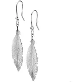 The Jewelry Collection Zilver Gerhodineerde Oorhangers veer Franse haak 1319524