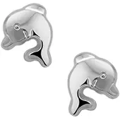 The Jewelry Collection Zilver Gerhodineerde Oorknoppen dolfijn 1329492