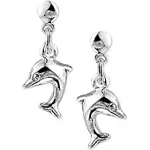 The Jewelry Collection Zilver Gerhodineerde Oorhangers dolfijn 1329551