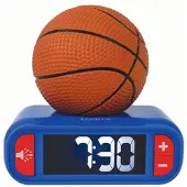 Lexibook Digitale wekker met 3D Basketball nachtlampje en geluidseffecten